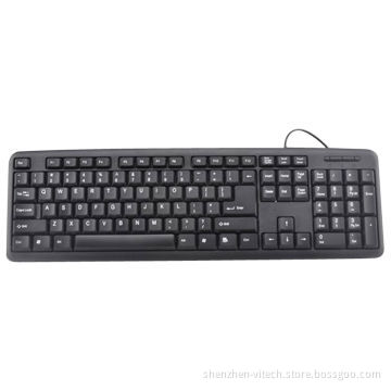 Popular wired keyboard with 104 standard keys and perfect touch texture
